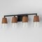 Maxim Lighting Carpenter 4-Light Bath Vanity, Walnut/Black 21624CLWNBK - alternate 2